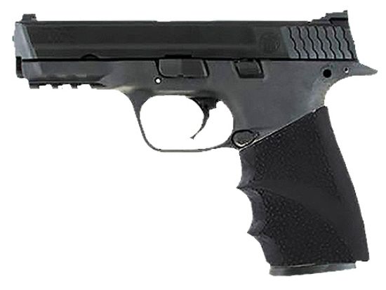 Picture of Hogue 17400 Handall Hybrid Grip Sleeve Made Of Rubber With Textured Black Finish & Finger Grooves For S&W M&P 