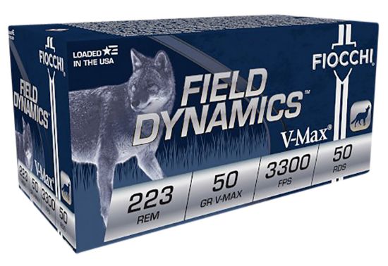 Picture of Fiocchi 223Hva50 Field Dynamics 223 Rem 50 Gr Hornady V Max 50 Per Box/ 20 Case 