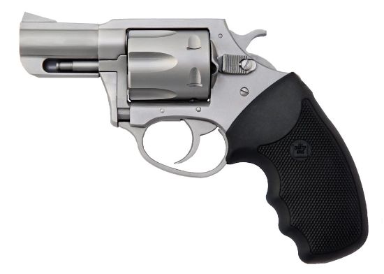 Picture of Charter Arms 74020 Pitbull Large 40 S&W 5 Shot 2.30" Matte Stainless Steel Barrel, Cylinder & Frame W/Black Finger Grooved Rubber Grip 