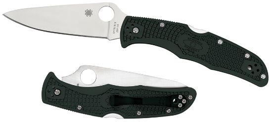 Picture of Spyderco C10fpgr Endura 4 Lightweight 3.75" Folding Clip Point Plain Vg-10 Ss Blade Green Bi-Directional Texturing Frn Handle Includes Pocket Clip 