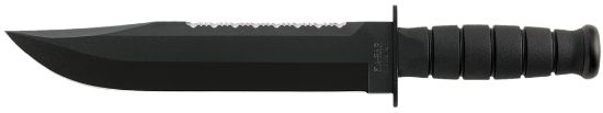 Picture of Ka-Bar 2211 Big Brother 9.38" Fixed Top Serrated/Bottom Straight Plain Black 1095 Cro-Van Blade, Black Kraton G Handle, Includes Sheath 