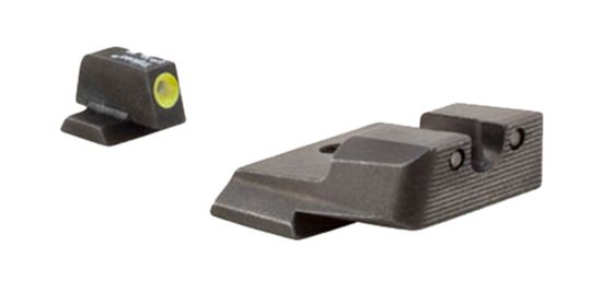 Picture of Trijicon 600558 Hd Night Sights- Smith & Wesson M&P/ Sd9/ Sd40 Black | Green Tritium Yellow Outline Front Sight Green Tritium Black Outline Rear Sight 