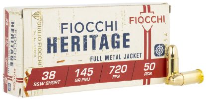 Picture of Fiocchi 38Swsha Heritage 38 S&W Short 145 Gr Full Metal Jacket 50 Per Box/ 20 Case 