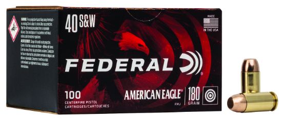 Picture of Federal Ae40r100 American Eagle Handgun 40 S&W 180 Gr Full Metal Jacket 100 Per Box/ 5 Case 