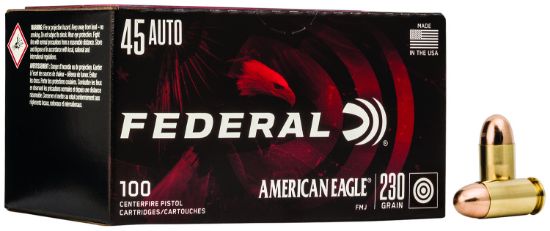 Picture of Federal Ae45a100 American Eagle Handgun 45 Acp 230 Gr Full Metal Jacket 100 Per Box/ 5 Case 