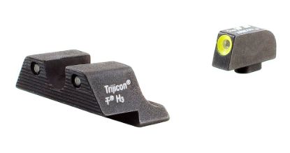 Picture of Trijicon 600540 Hd Night Sights- Glock Standard Frames Black | Green Tritium Yellow Outline Front Sight Green Tritium Black Outline Rear Sight 