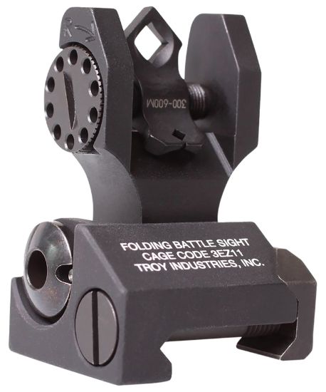 Picture of Troy Ind Ssigdoarfbt00 Rear Folding Battelesight Dioptic Black Hardcoat Anodized For Ar-15 