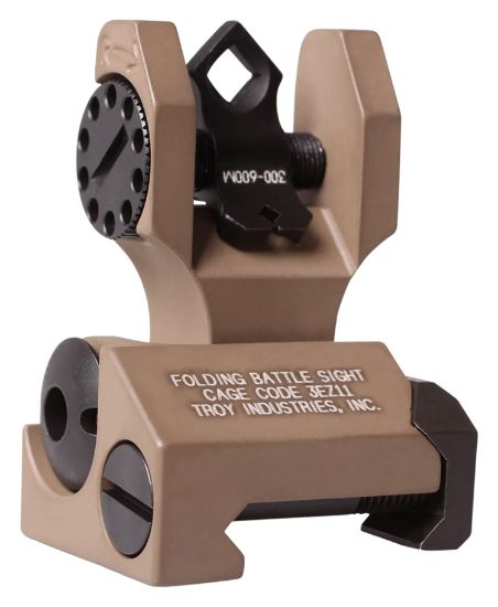 Picture of Troy Ind Ssigdoarfft00 Rear Folding Battlesight Dioptic Flat Dark Earth Folding For Ar-15 