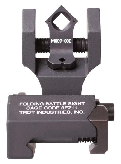 Picture of Troy Ind Ssigfbsttbt00 Tritium Rear Folding Battlesight Round Black Hardcoat Anodized Folding For Ar-15 