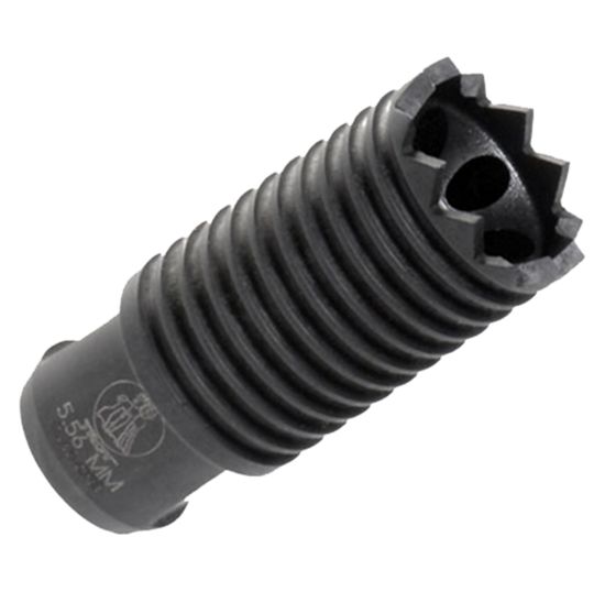 Picture of Troy Ind Sbraclm05bt00 Claymore Muzzle Brake Black Steel With 1/2"-28 Tpi Threads & 2.25" Oal For 5.56X45mm Nato Ar-Platform 