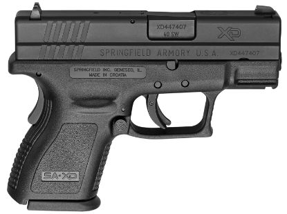 Picture of Springfield Armory Xd9802 Xd *Ca Compliant Sub-Compact 40 S&W 10+1, 3" Black Melonite Steel Barrel & Serrated Steel Slide, Black Polymer Frame W/Picatinny Rail, Black Polymer Grip 