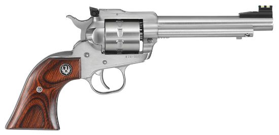 Picture of Ruger 8100 Single-Ten 22 Lr 5.50" Barrel 10Rd Cylinder, Satin Stainless Steel, Hardwood Gunfighter Grip, Williams Gun Sight Co. Fiber Optic Sights, Transfer Bar Safety 