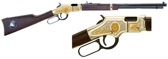 Picture of Henry H004le Golden Boy Law Enforcement Tribute Lever Action 22 Short,Long,Lr 16 Lr/21 Short 20" Nickel Plated American Walnut Right Hand 