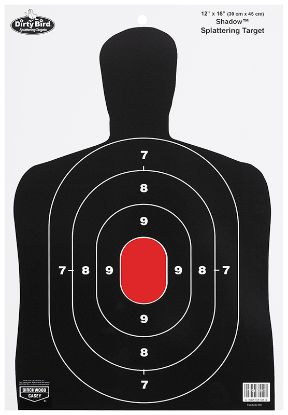 Picture of Birchwood Casey 35707 Dirty Bird Bc-27 Silhouette Tagboard Hanging Pistol 12" X 18" Black/White 8 Per Pkg 