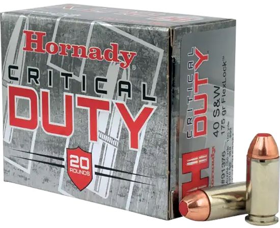 Picture of Hornady 91376 Critical Duty 40 S&W 175 Gr Hornady Flexlock 20 Per Box/ 10 Case 