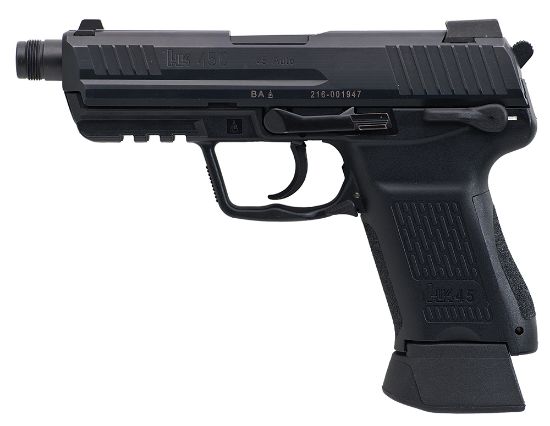 Picture of Hk 81000022 Hk45 Tactical Compact Frame 45 Acp 10+1, 4.57" Black Steel Threaded Barrel, Serrated Steel Slide, Polymer Frame W/Picatinny Rail & Black Interchangeable Backstrap Grip, Ambidextrous 