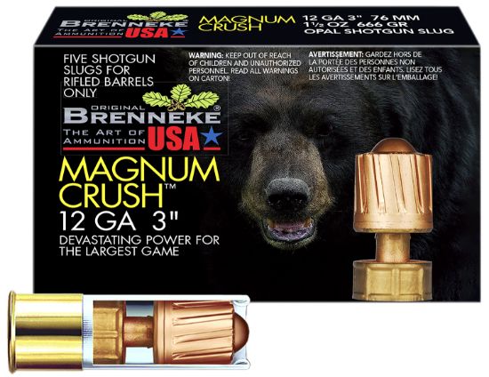 Picture of Brenneke Sl123cmr Magnum Crush 12 Gauge 3" 1 1/2 Oz Slug Shot 5 Per Box/ 50 Case 