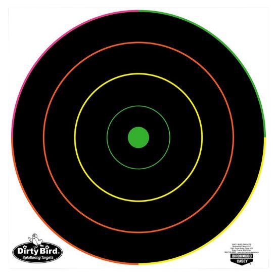 Picture of Birchwood Casey 35830 Dirty Bird 12" Bullseye Tagboard Hanging Multi-Color 10 Pk. 