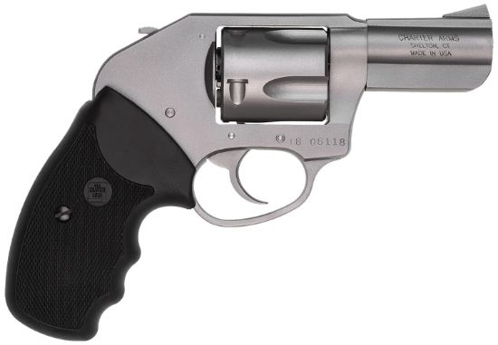 Picture of Charter Arms 74410 Bulldog Duty Large 44 Special, 5 Shot 2.50" Matte Stainless Steel Barrel, Cylinder & Frame W/Black Finger Grooved Rubber Grip 