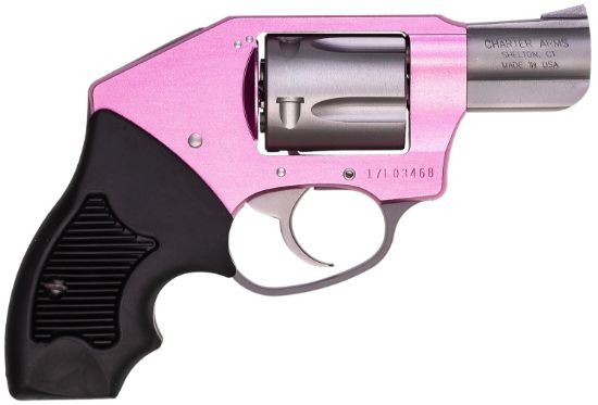 Picture of Charter Arms 53851 Undercover Lite Chic Lady Small 38 Special 5 Shot 2" High Polished Stainless Steel Barrel & Cylinder, Pink Aluminum Frame W/Black Finger Grooved Rubber Grip, Concealed Hammer 