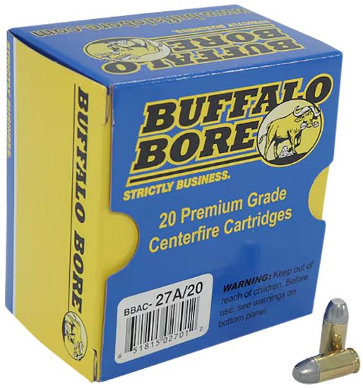 Picture of Buffalo Bore Ammunition 27A20 Personal Defense Strictly Business 380 Acp +P 100 Gr Hard Cast Flat Nose 20 Per Box/ 12 Case 