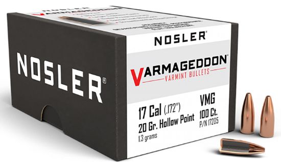 Picture of Nosler 17205 Varmageddon 17 Cal .172 20 Gr Flat Base Hollow Point/ 100 Per Box 