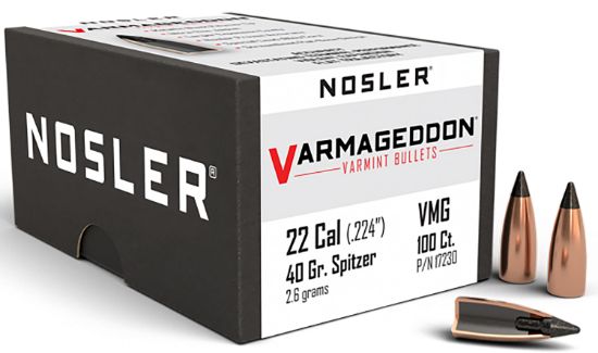 Picture of Nosler 17230 Varmageddon 22 Cal .224 40 Gr Flat Base Tipped/ 100 Per Box 