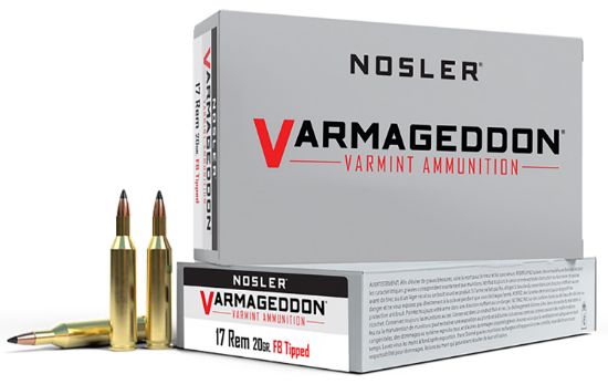 Picture of Nosler 65105 Varmageddon 17 Rem 20 Gr Flat Base Tipped 20 Per Box/ 20 Case 