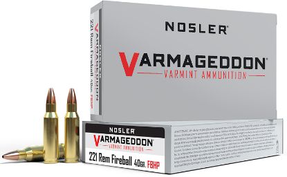 Picture of Nosler 65120 Varmageddon 221 Rem Fireball 40 Gr Flat Base Hollow Point 20 Per Box/ 20 Case 