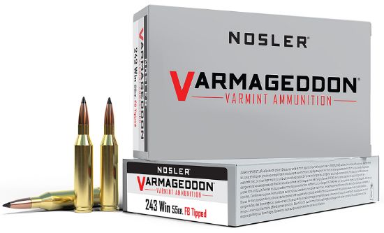 Picture of Nosler 65165 Varmageddon 243 Win 55 Gr Flat Base Tipped 20 Per Box/ 10 Cs 