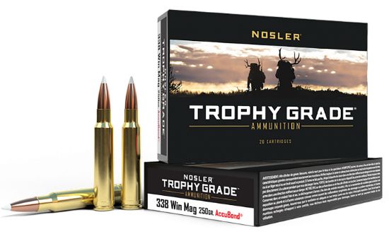 Picture of Nosler 60086 Trophy Grade 338 Win Mag 250 Gr Nosler Accubond 20 Per Box/ 10 Case 