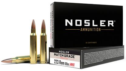 Picture of Nosler 60023 Match Grade 223 Rem 69 Gr Custom Competition Hollow Point Boat Tail 20 Per Box/ 20 Case 