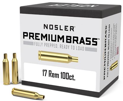 Picture of Nosler 10128 Premium Brass Unprimed Cases 17 Rem Rifle Brass/ 100 Per Box 