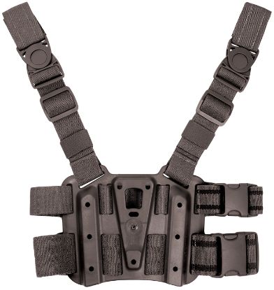 Picture of Blackhawk 432000Pbk Tactical Holster Platform Black Carbon Fiber Leg Mount Fits Blackhawk Concealment/Duty Holsters 