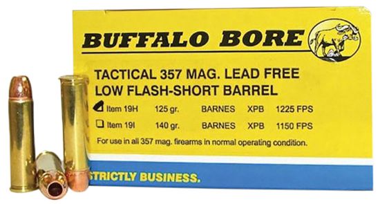 Picture of Buffalo Bore Ammunition 19H20 Buffalo-Barnes Strictly Business 357 Mag 125 Gr Barnes Vor Tx Xpb Lead Free 20 Per Box/ 12 Case 