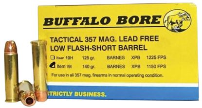 Picture of Buffalo Bore Ammunition 19I20 Buffalo-Barnes Strictly Business 357 Mag 140 Gr Barnes Vor Tx Xpb Lead Free 20 Per Box/ 12 Case 