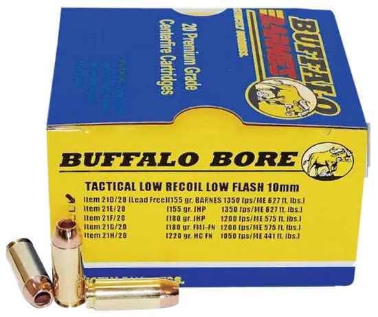 Picture of Buffalo Bore Ammunition 21D20 Buffalo-Barnes Strictly Business 10Mm Auto 155 Gr Barnes Tac Xp Lead Free 20 Per Box/ 12 Case 