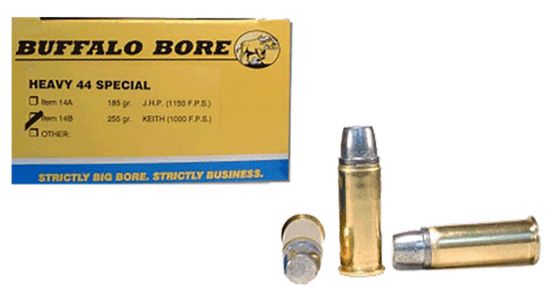 Picture of Buffalo Bore Ammunition 14B20 Heavy Strictly Business 44 S&W Spl 255 Gr Hard Cast Semi Wadcutter 20 Per Box/ 12 Case 