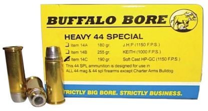 Picture of Buffalo Bore Ammunition 14C20 Heavy Strictly Business 44 S&W Spl 190 Gr Soft Cast Hollow Point 20 Per Box/ 12 Case 
