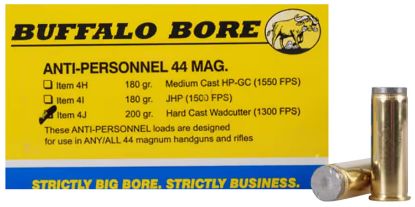 Picture of Buffalo Bore Ammunition 4J20 Anti-Personnel Strictly Business 44 Rem Mag 200 Gr Hard Cast Wadcutter 20 Per Box/ 12 Case 