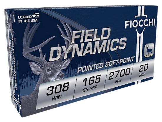 Picture of Fiocchi 308D Field Dynamics 308 Win 165 Gr Pointed Soft Point 20 Per Box/ 10 Case 