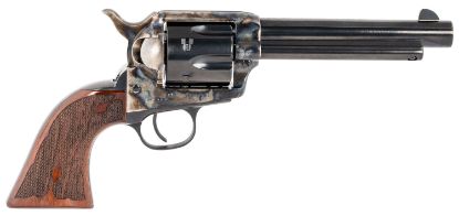 Picture of Taylors & Company 555129 Gambler 357 Mag Caliber With 5.50" Blued Finish Barrel, 6Rd Capacity Blued Finish Cylinder, Color Case Hardened Finish Steel Frame & Checkered Walnut Grip 