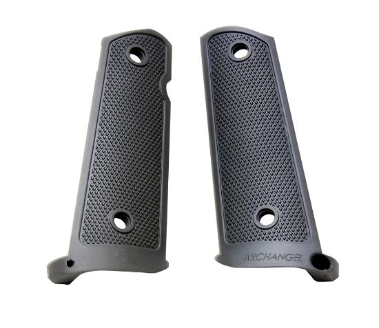 Picture of Archangel Aa108 Grip Panels Made Of Aluminum With Black Anodized Diamond Checkering Finish For 1911 Government 