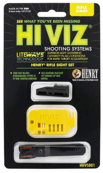 Picture of Hiviz Hhvs001 Henry .22 Lr Interchangeable Front Sight Set Black Green, Red, White Litepipes For Henry Lever Action 