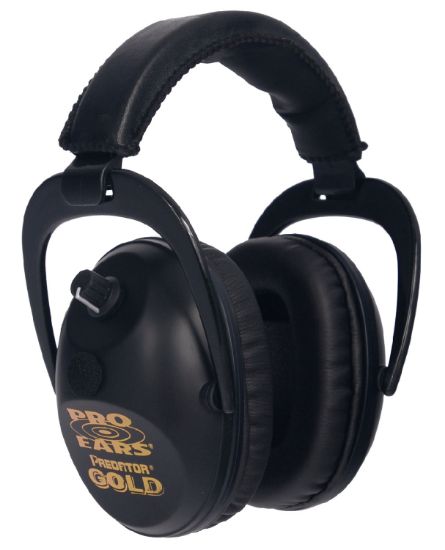 Picture of Pro Ears Gsp300blk Predator Gold Electronic Muff 26 Db Over The Head Black/Gold Adult 1 Pair 