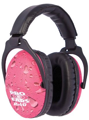 Picture of Pro Ears Pe26uy016 Revo Passive Muff 26 Db Over The Head Black W/Pink Rain Pattern Youth 1 Pair 