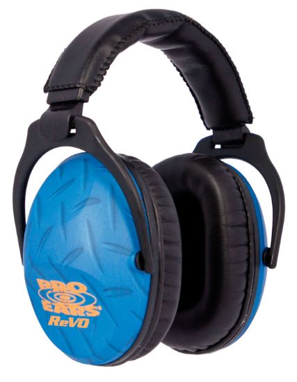 Picture of Pro Ears Pe26uy010 Revo Passive Muff 26 Db Over The Head Black W/Blue Diamond Plate Pattern Youth 1 Pair 