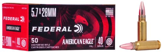 Picture of Federal Ae5728a American Eagle Handgun 5.7X28mm 40 Gr Full Metal Jacket 50 Per Box/ 10 Case 