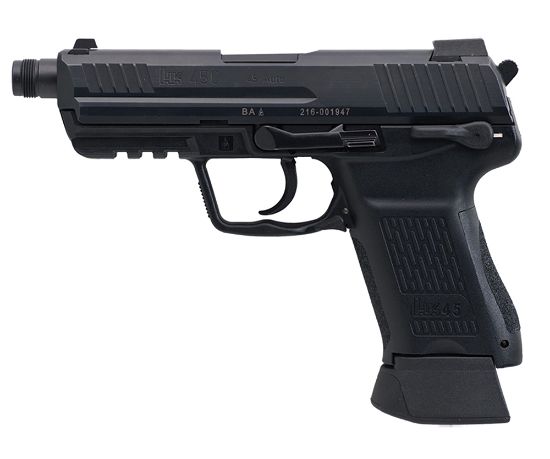 Picture of Hk 81000024 Hk45 Tactical V7 Lem Compact Frame 45 Acp 10+1 4.57" Black Steel Threaded Barrel, Serrated Steel Slide, Polymer Frame W/Picatinny Rail, Black Interchangeable Backstrap Grip, Ambidextrous 