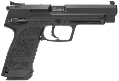 Picture of Hk 81000361 Usp Expert V1 9Mm Luger Caliber With 4.25" Barrel, 15+1 Capacity, Overall Black Finish, Serrated Trigger Guard Frame, Serrated Steel Slide & Polymer Grip Includes 2 Mags 